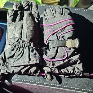 HEAD Girl's Ski Snow Snowboard Gloves Insulated Youth Size Med Pink/Purple Trim